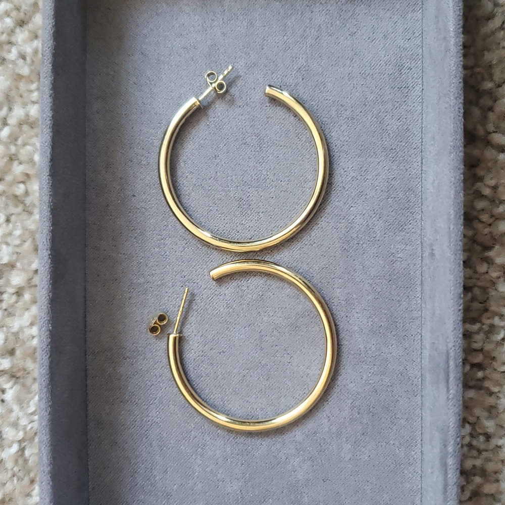 Mejuri Vermeil Tube Hoops - Picture 7 of 8